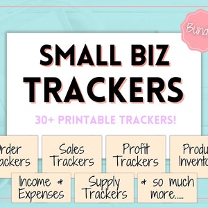 TRACKER BUNDLE, Small Business, Order, Inventory, Income, Expenses, Profit, Sales, Etsy Shop, Reseller, Owner, Side Hustle Printable Planner
