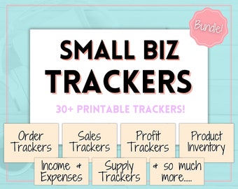 TRACKER BUNDLE, Small Business, Order, Inventory, Income, Expenses, Profit, Sales, Etsy Shop, Reseller, Owner, Side Hustle Printable Planner