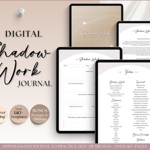 Shadow work journal, Digital Guided Journal, 100+ journal prompts, inner child, anxiety, grimoire, mindfulness, therapy, GoodNotes, iPad