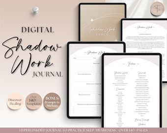 Shadow work journal, Digital Guided Journal, 100+ journal prompts, inner child, anxiety, grimoire, mindfulness, therapy, GoodNotes, iPad