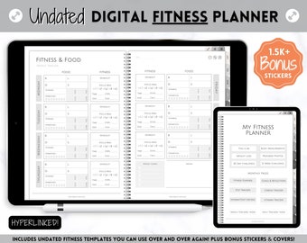 Digitale FITNESS planner, GoodNotes Fitness Planner, Fitness Journal, Weight Loss Tracker, ONGEDATED iPad Workout Planner, Wellness Template