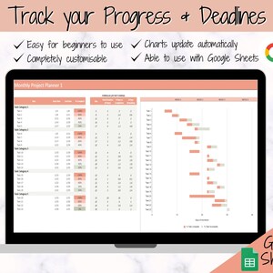 Project Planner Spreadsheet Excel & Google Sheets Business | Etsy