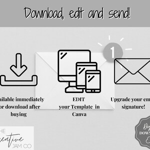 Sjabloon voor e-mailhandtekeningen BUNDEL! Voeg logo en foto toe! Bewerkbaar Canva-signatuurontwerp. Minimalistisch, makelaar, onroerend goed, professioneel, Gmail afbeelding 9