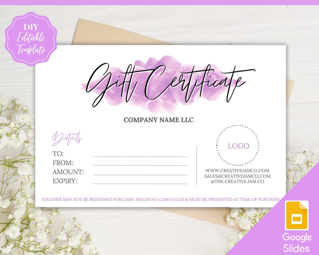 Gift Voucher, Gift Certificate Template. Editable Gift Card Template