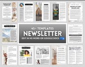 EDITABLE Newsletter Template, 45+ templates, Real Estate, Realtor, Monthly Newspaper, Relief Society, Brochure, Nonprofit, WORD, GOOGLE Docs