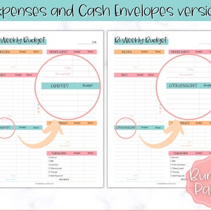 EDITABLE Biweekly Budget Planner, Bi-weekly Template, PDF Printable ...
