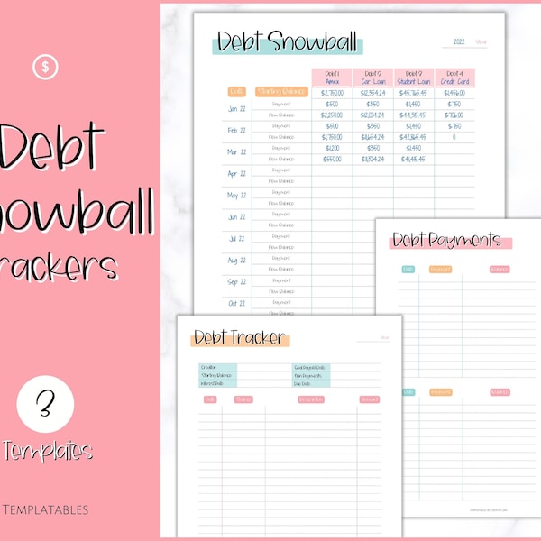 SCHULDEN SNOWBALL TRACKER, Debt Payoff, Debt Tracker Printable, Dave Ramsey, Debt Zahlungen, Finanzplaner, Haushaltsplaner, schuldenfreier Fortschritt,