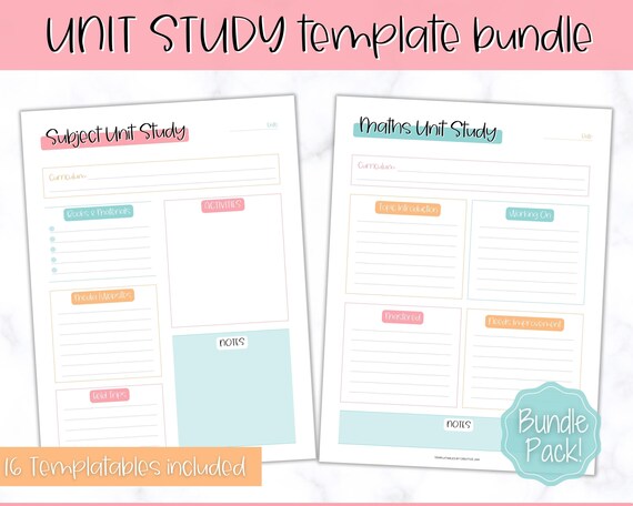 Unit Study Planner Printable Homeschool Planner Template - Etsy
