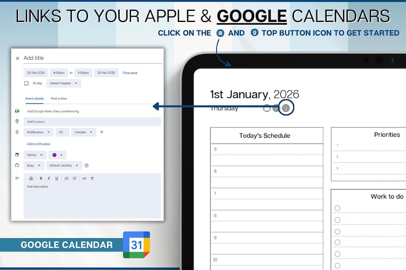 PROFESSIONAL'S Digital Planner, 2026 Daily Weekly, Monthly Planner ...