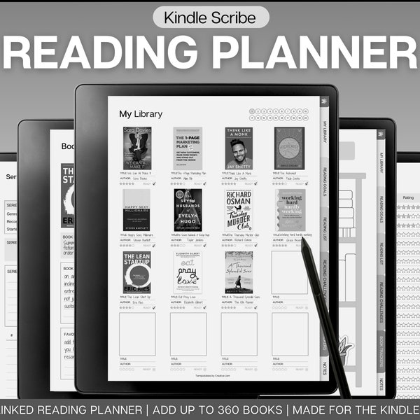 Digital Book Journal, Kindle SCRIBE Templates, Digital Reading Journal, Digital Reading Planner, Reading Log, Book Tracker, Book Review