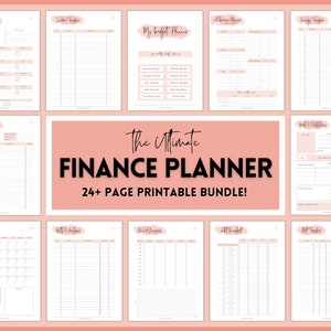 Finance Planner BUNDLE! Budget Planner Templates, Financial Savings Tracker Printable Binder, Monthly Debt, Bill, Spending, Expenses Tracker
