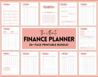 Finance Planner BUNDLE! Budget Planner Templates, Financial Savings Tracker Printable Binder, Monthly Debt, Bill, Spending, Expenses Tracker