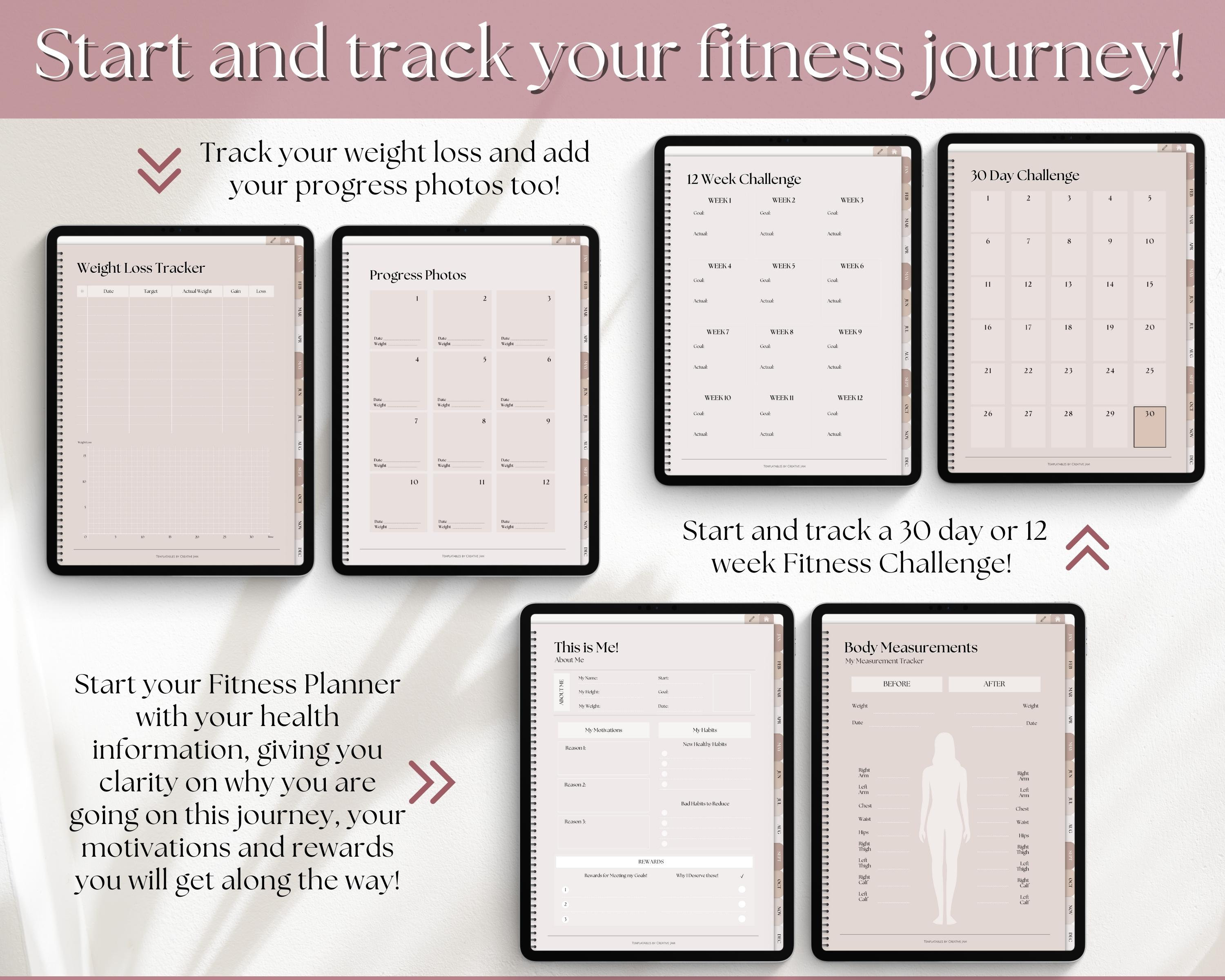 Digital FITNESS Planner Goodnotes Fitness Planner Fitness Etsy UK