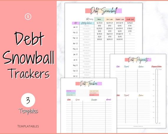 DEBT SNOWBALL TRACKER Debt Payoff Debt Tracker Printable