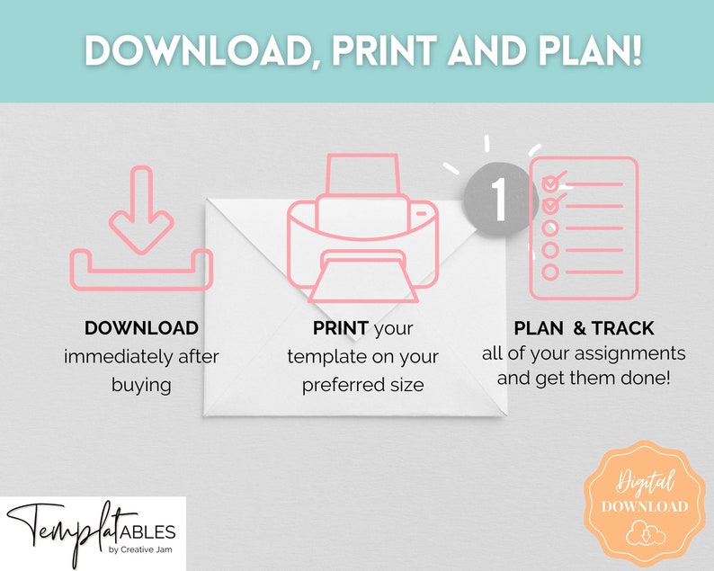 Assignment Planner BUNDLE Printable Assignment Tracker for Etsy Assignment Planner BUNDLE Printable Assignment Tracker for Etsy