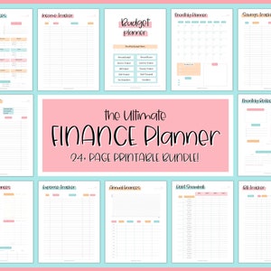 Finance Planner BUNDLE! Budget Planner Templates, Financial Savings Tracker Printable Binder, Monthly Debt, Bill, Spending, Expenses Tracker