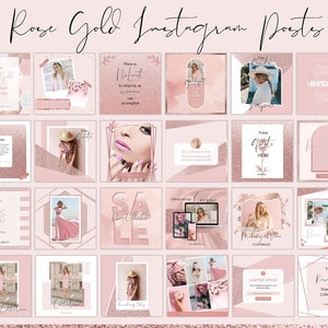 Rose Gold Instagram Templates BUNDLE Rose Gold Instagram - Etsy