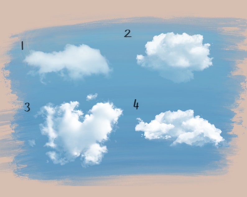 Procreate Cloud Brush Set of 10 Digital Stamps. Perfect for | Etsy