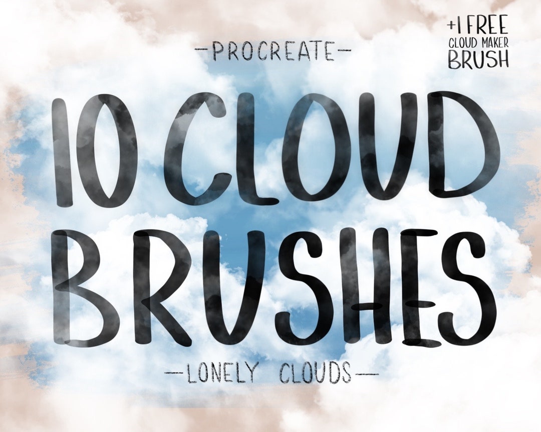 Procreate Cloud Brush Set of 10 Digital Stamps. Perfect for Landscape ...