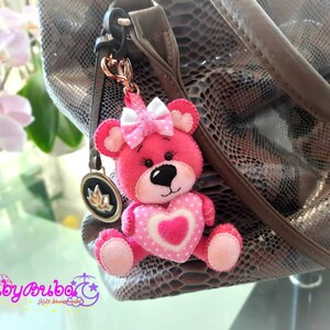 Valentijn beren tas charme Valentijn beren tas hanger Berenhart auto hanger Teddy beren tas charme Valentijnsdag berencadeau Berenliefhebber cadeau
