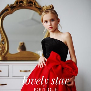 Flower girl dress,Girl party dress,Satin flower girl dress,Black girl dress,Velvet dress,Girl wedding dress,Satin girl dress long sleeve