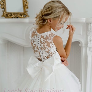 White bridesmaid dresses for kids deals