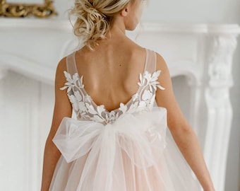 Robe de demoiselle d'honneur tutu, robe de demoiselle d'honneur en tulle, robe de demoiselle d'honneur junior, robe de demoiselle d'honneur en dentelle, robe bébé formelle, robe de demoiselle d'honneur rustique