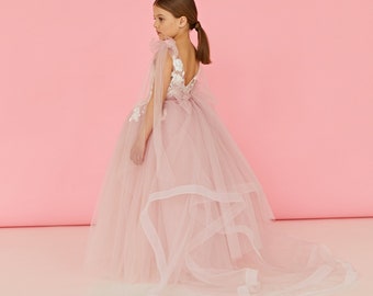 Strand Blumen Mädchen Kleid, Tutu Kleid, Blumen Mädchen Kleid Tüll, Spitze Blumen Mädchen Kleid,Baby Hochzeitskleid,Mädchen Party Kleid,Geburtstag Mädchen Kleid