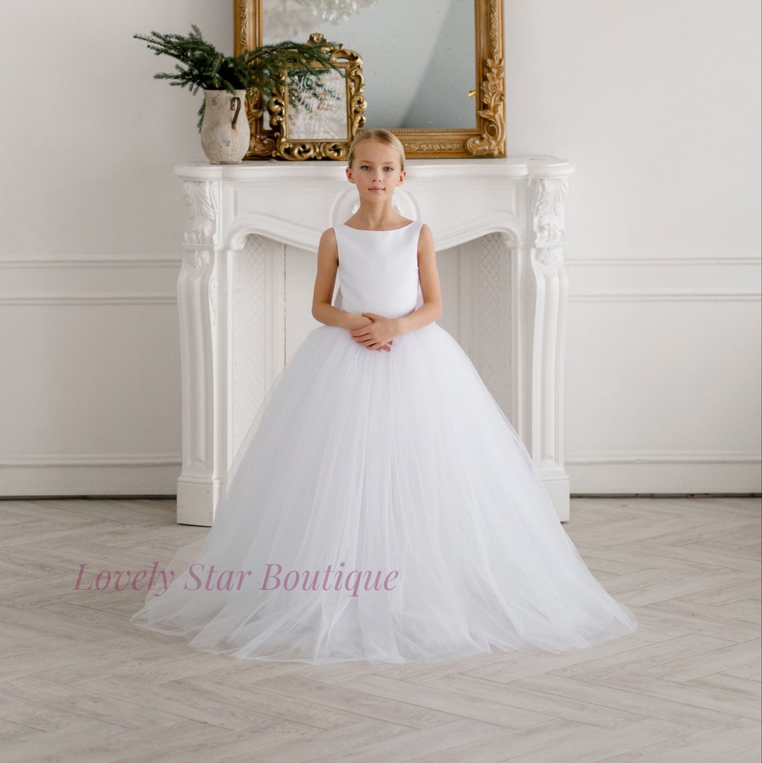 Satin Tulle Flower Girls' Dress