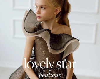 Tüll Blumenmädchen Kleid, Mädchen High Low Kleid, Mädchen Glitzer Kleid, Blumenmädchen Kleid kurz, Mädchen Hochzeitskleid, Sparkle Kleid Mädchen, Babykleid
