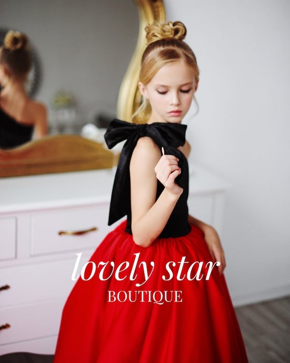 Velvet Flower Girl Dress,girl Wedding Dress,red Toddler Dress,one Shoulder  Dress,black Flower Girl Dress,girl Evening Dress,girl Ball Gown - Etsy