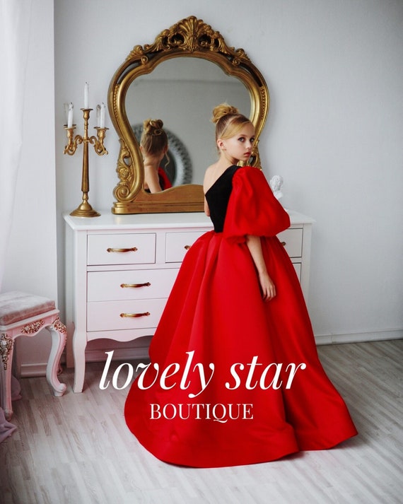 Girls red formal dress best sale