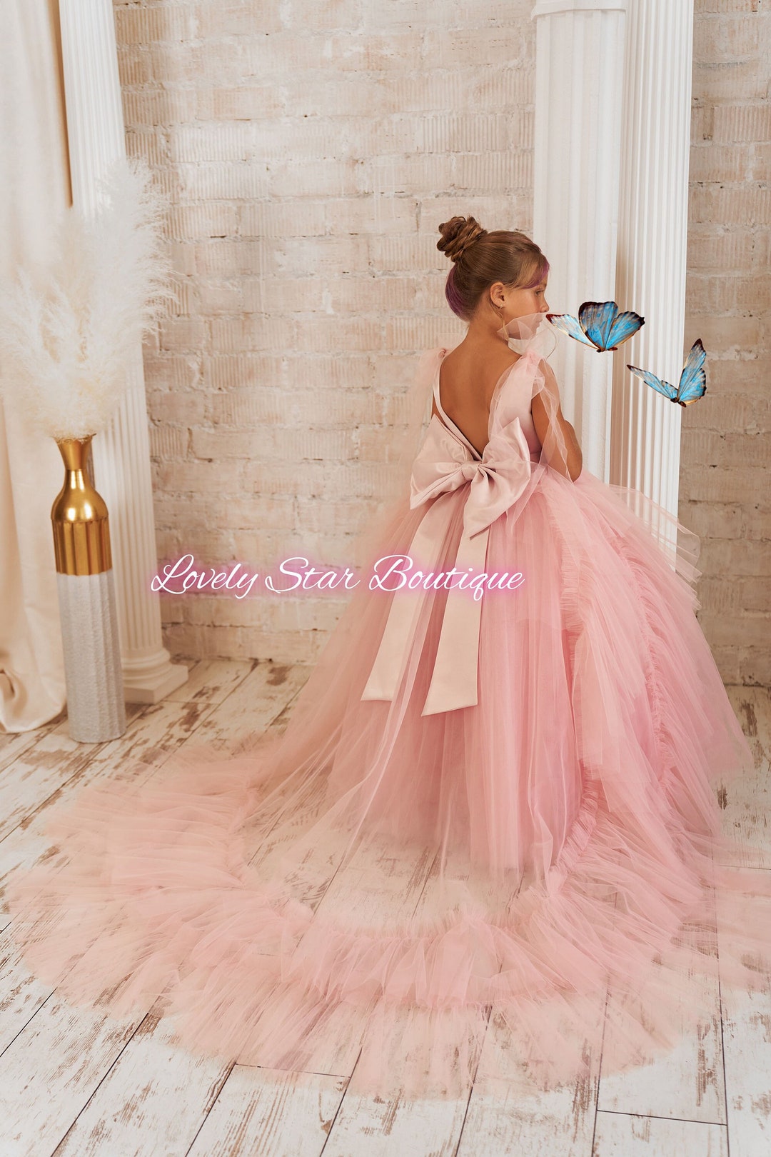 Bambina Matrimonio Abito Da Damigella Bambina Vestito Lungo In