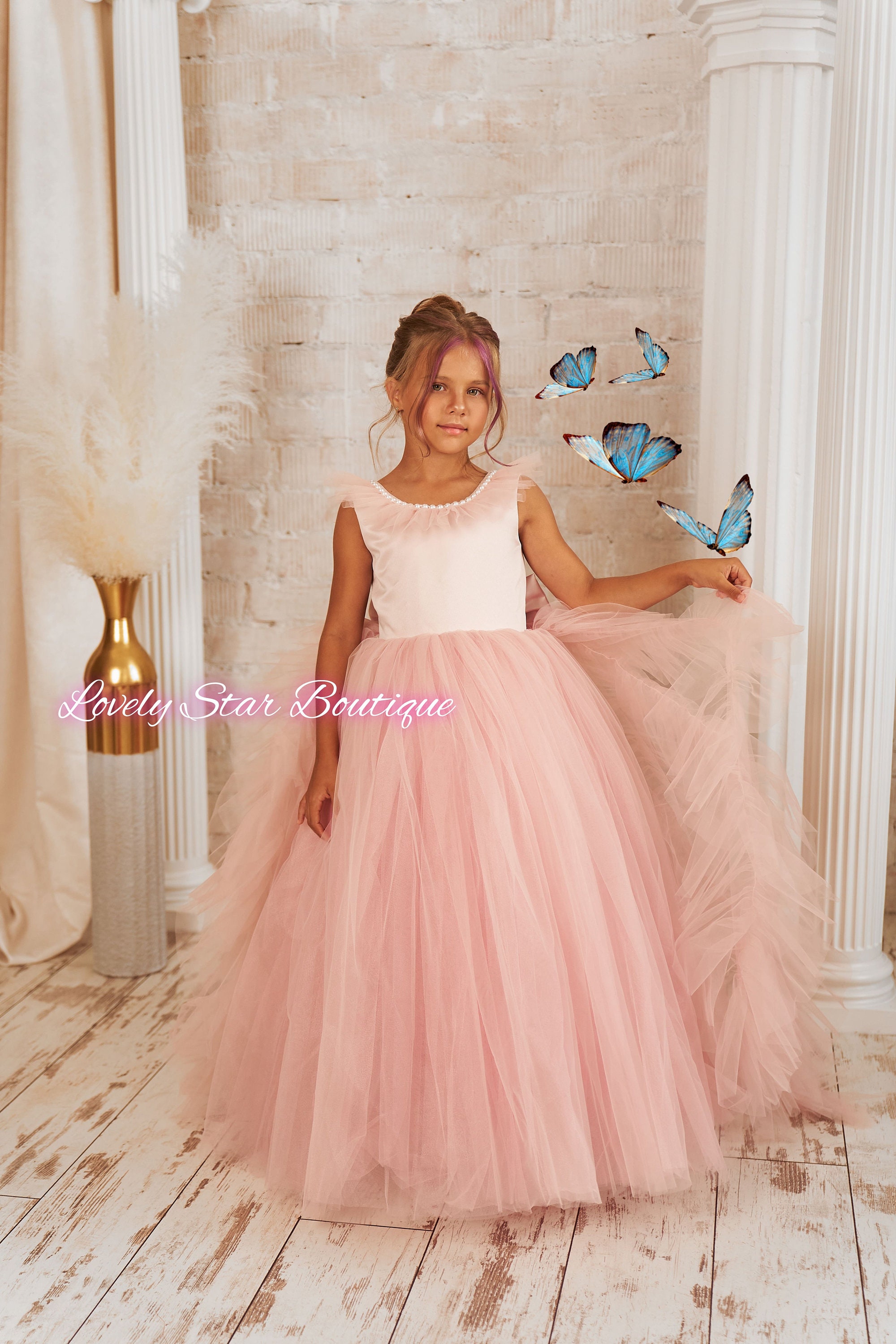 Buy Wedding Girl Dress Junior Bridesmaid Dress tulle Flower Girl