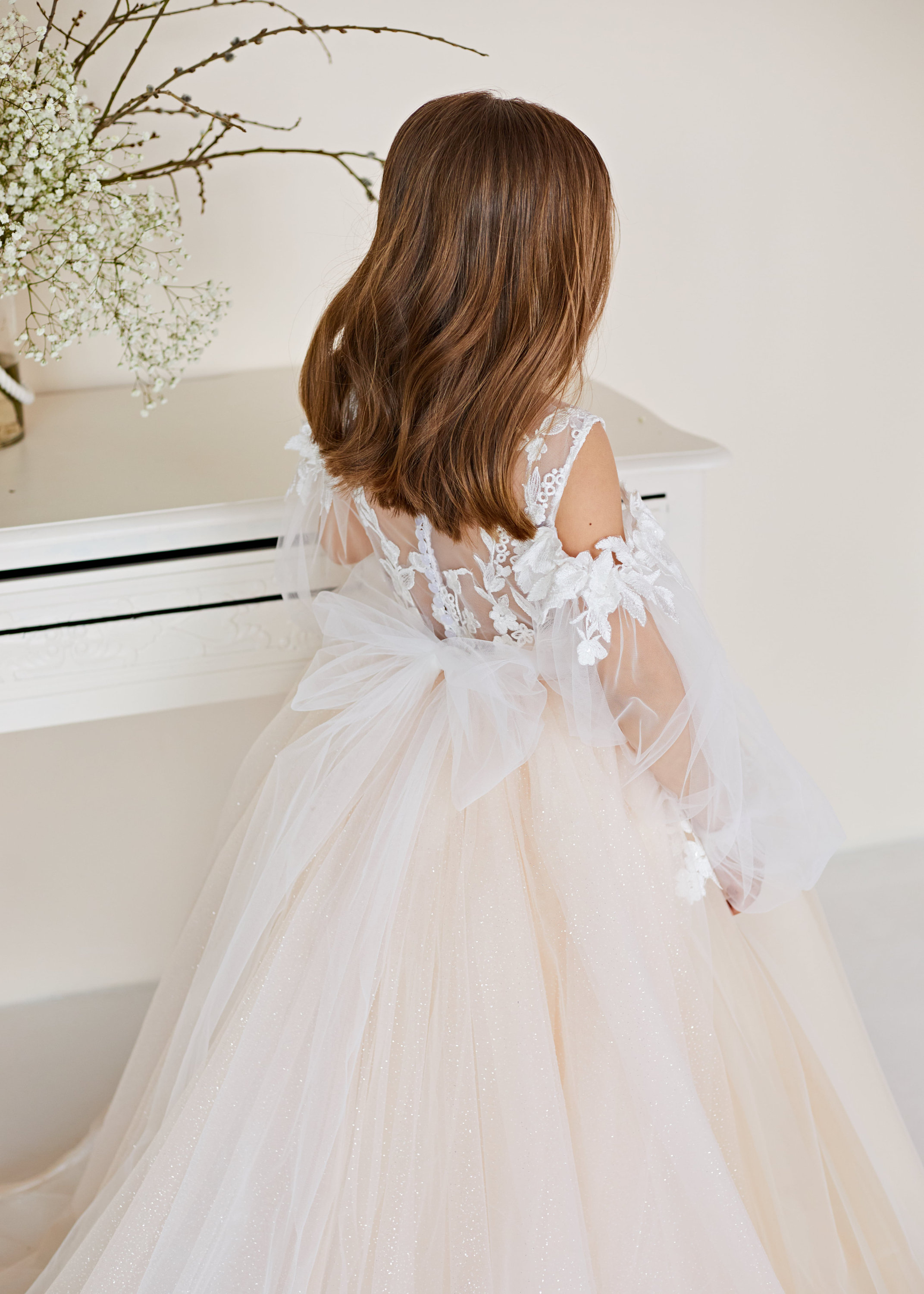 Lace flower girl dress Princess flower girl dressTulle tutu | Etsy