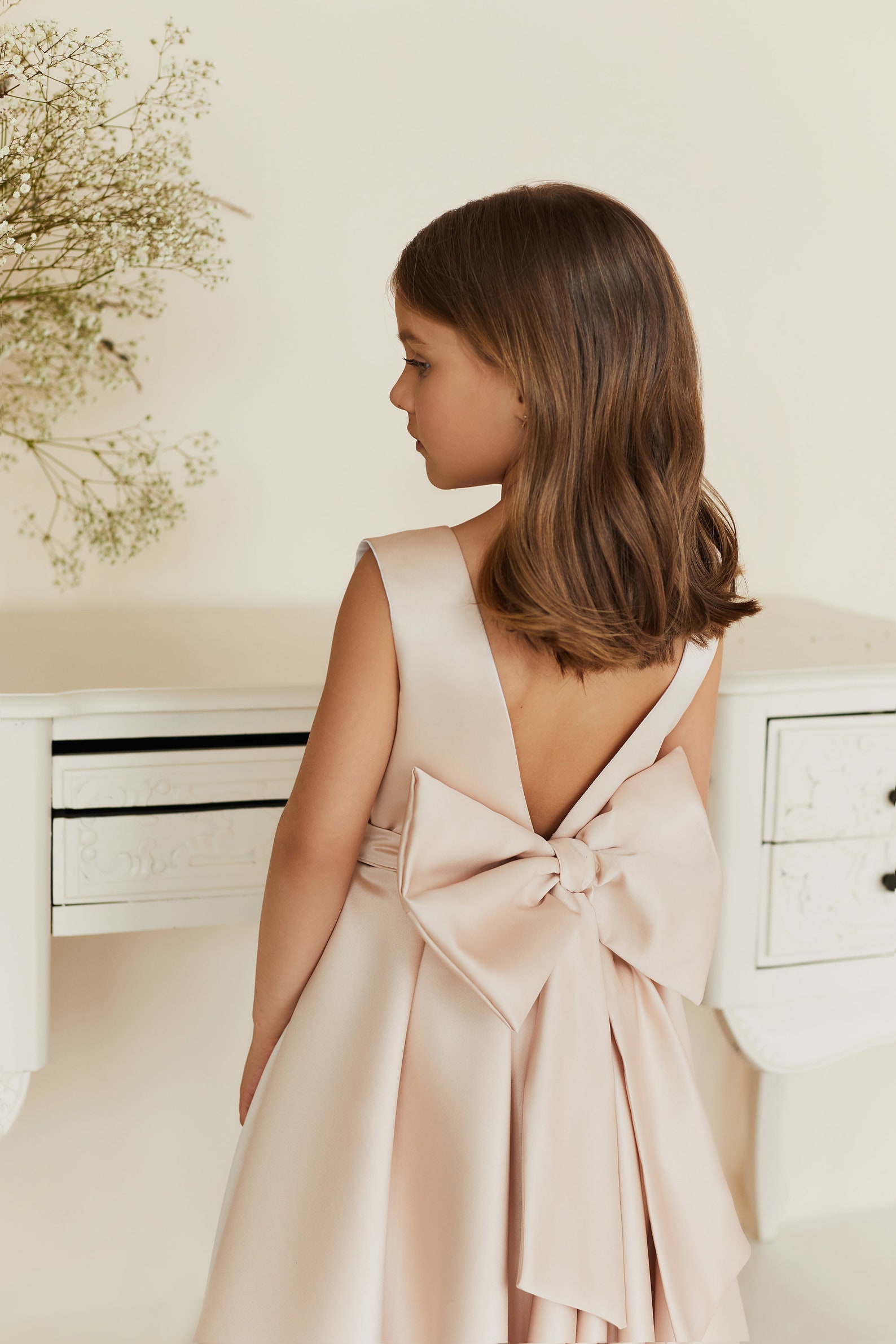 Rustic Flower Girl Dress Satin Girls Dress Baby Wedding Etsy — free download