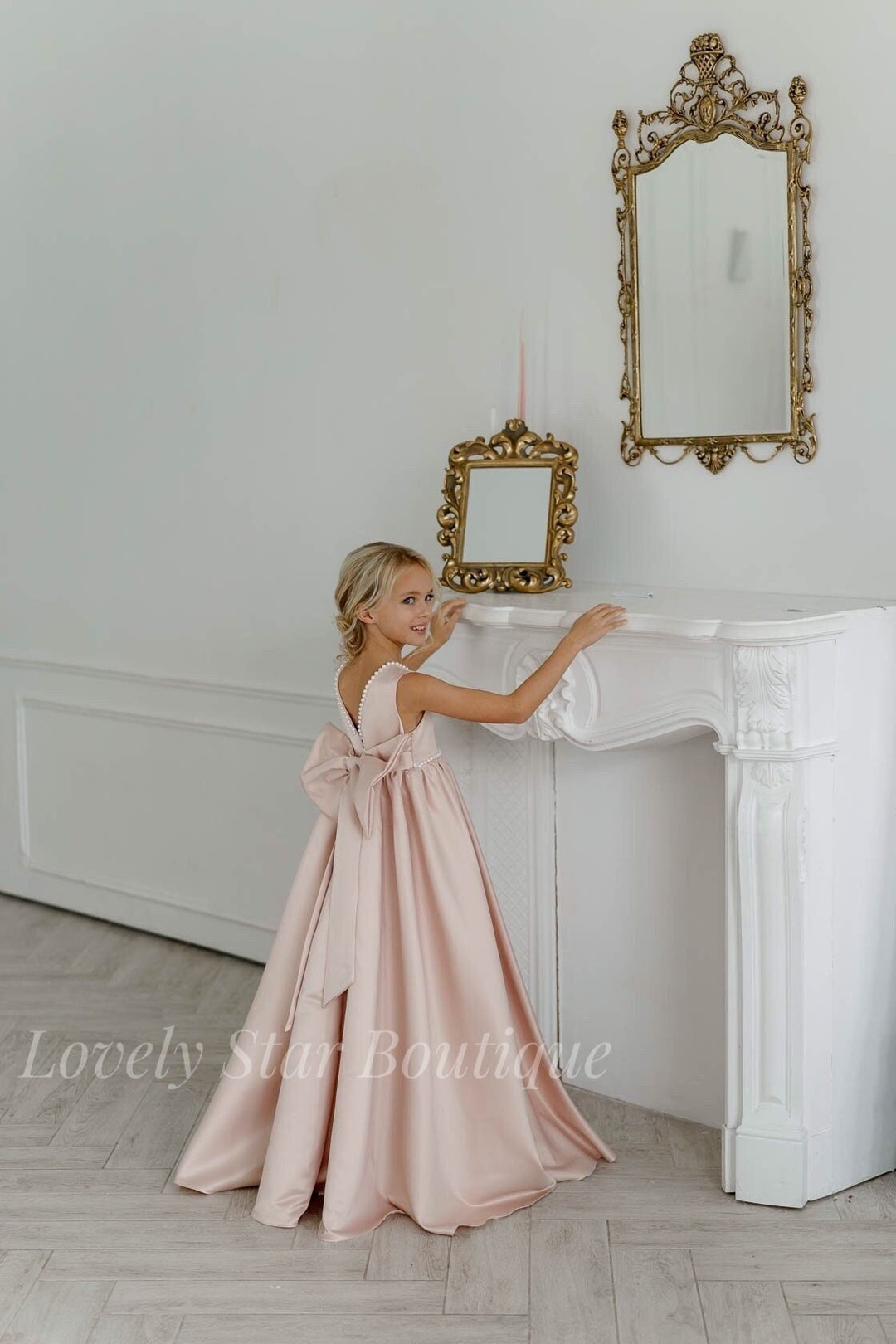 Flower Girl Sequined Dress Birthday Dress First Communion Dresses Girls Christening Dresses