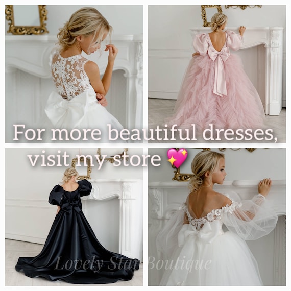 Satin Flower Girl Dress, Junior Bridesmaid Dress, Girl Wedding