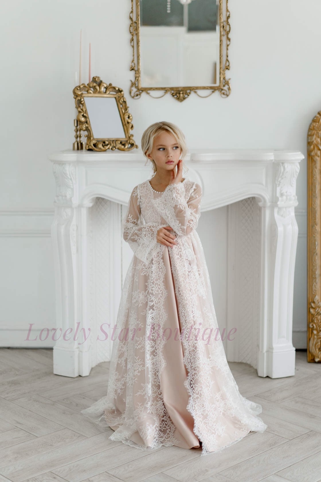 slim fit dress slacks Long Sleeve Lace Maxi Dress main image 1