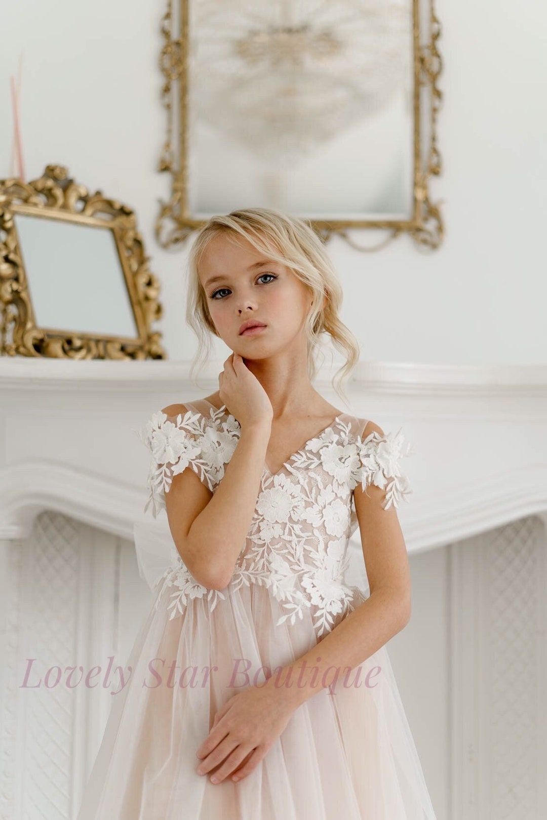 First Communion Dress, Lace Flower Girl Dress,tutu Dress,tulle Flower
