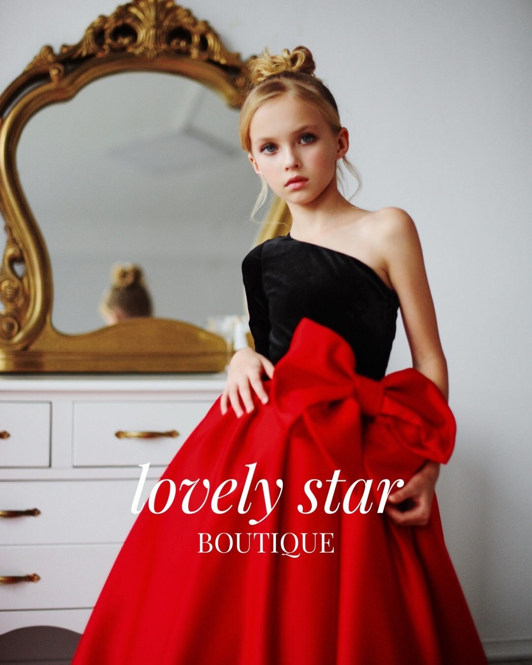 Cocktail Dress Girls Red And Black Dress Black And White Flower