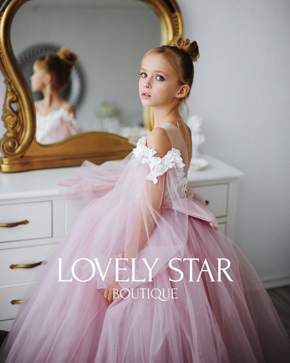 Lovely Ruffled Ivory Tulle Appliques Flower Girl Dresses Lovely Ruffled Ivory Tulle Appliques Flower Girl Dresses