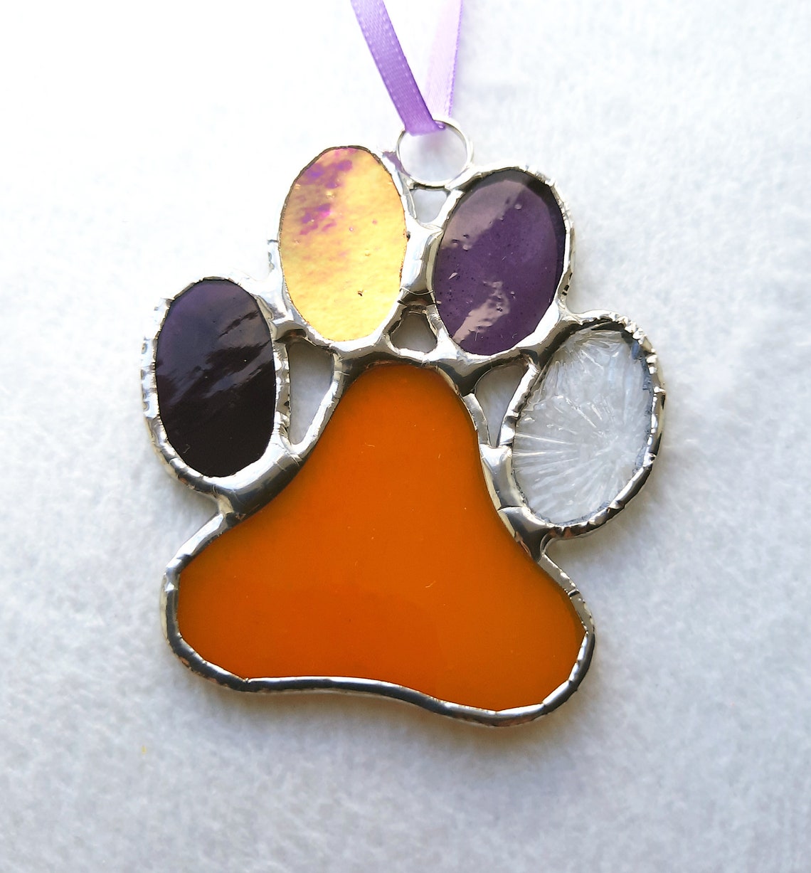 Stained glass dog paw cat paw keepsake gift for pet lover Etsy