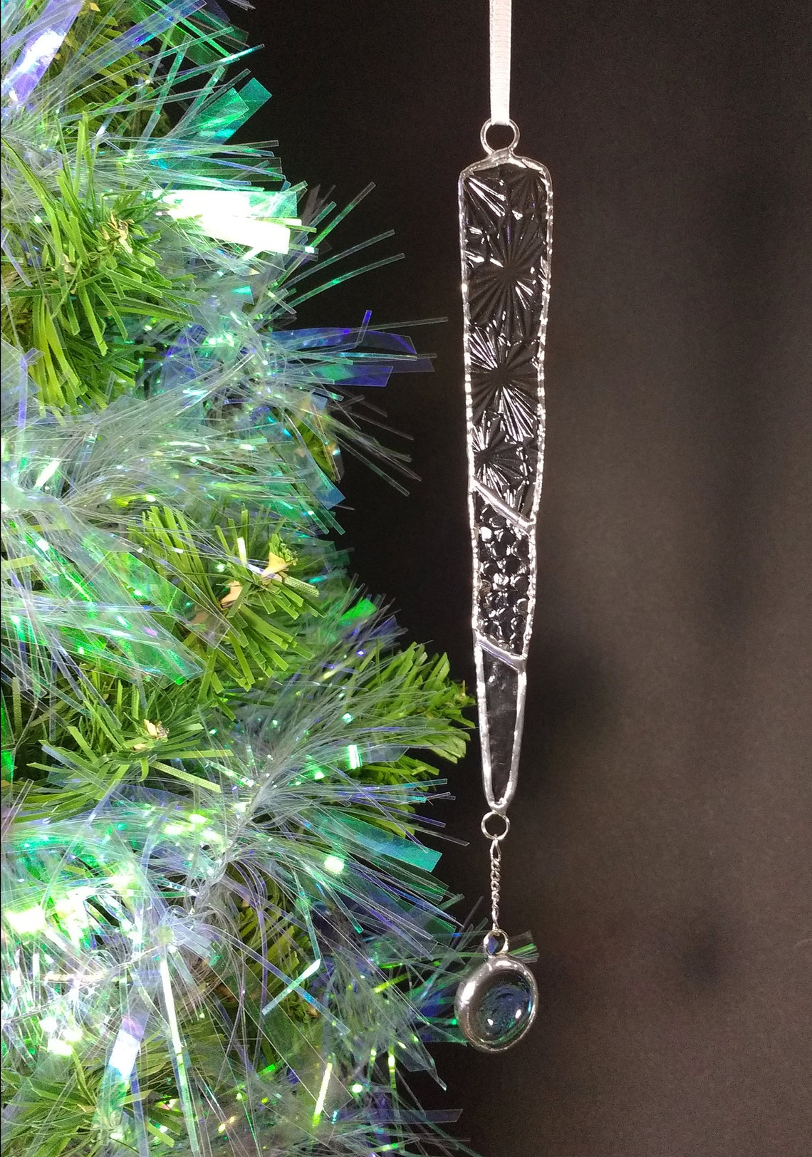 Glaçon de verre décoration de Noël ornement darbre de fête | Etsy
