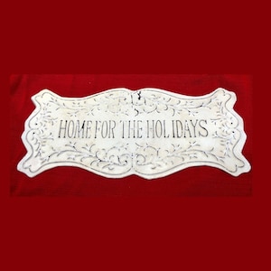 Home for the Holidays Metal Sign|Christmas Sign|Xmas Decoration|Vintage Holiday Sign|Front Door Decoration|Wall Decor|Country Farmhouse|Home