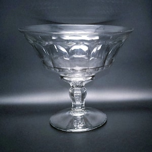Antique Large Clear Glass Punch Bowl with Separate Pedestal Base|Collectible Glass|Beverage Service|Cocktail Party|Bridal Shower|Home