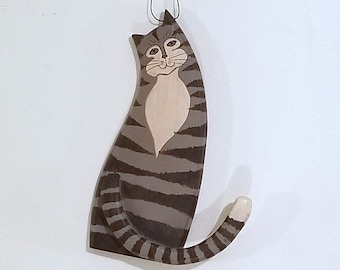Wooden Hanging Cat Decor|Cat Lover Gift|Home Decor|Country Kitchen|Farmhouse Living|Cat Decoration|Cat Wall Hanging|Cat Figurine|Home