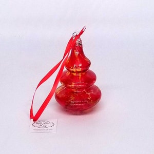 Vintage Handmade Huta Szkea Rogi Christmas Tree Ornament|Holiday Decor|Colorful Glass Ornament|Modern Christmas|Home