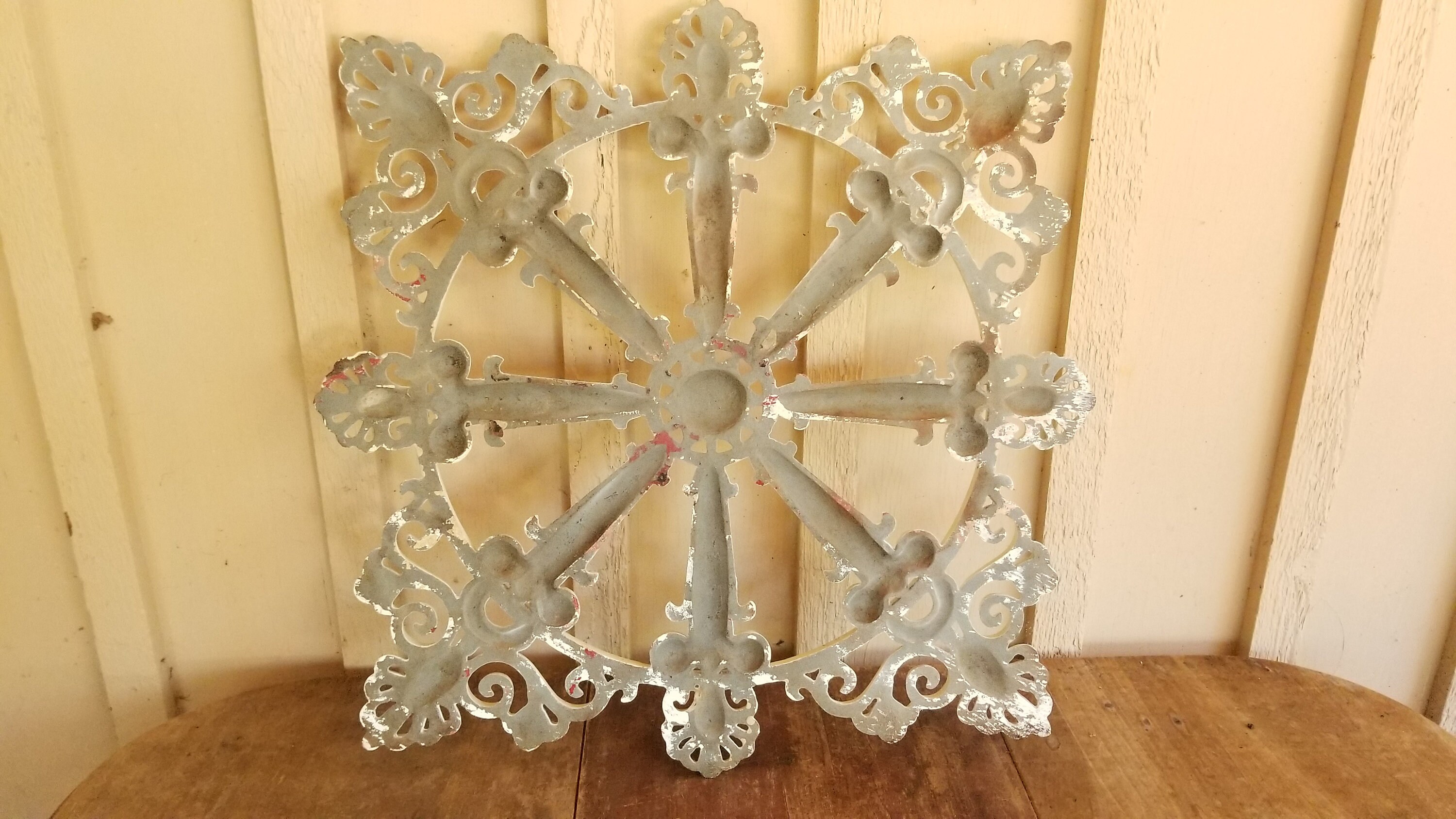 Ornate Large Castiron Wall Medallionmetal Wall Etsy