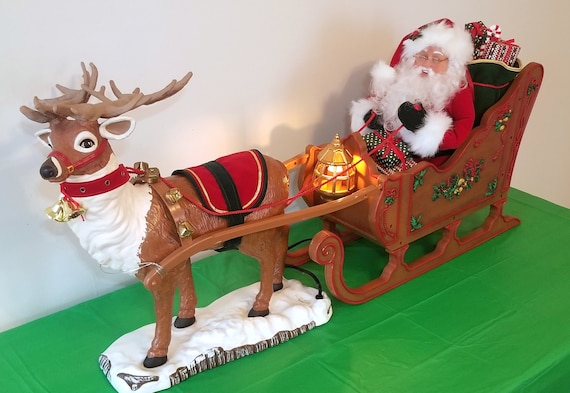 Vintage Animated Musical Illuminated Holiday Creations Santa